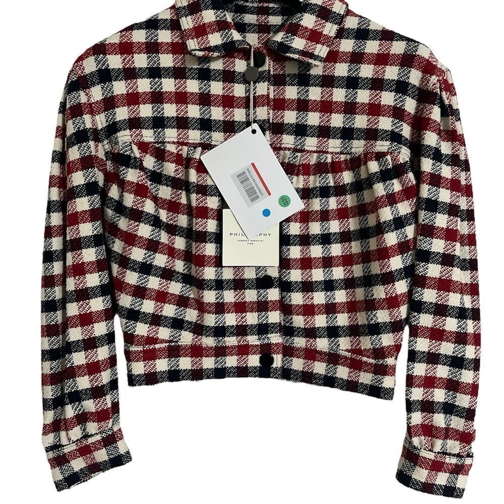 Philosophy di Lorenzo Serafini Red and Black Checkered Kids Blazer